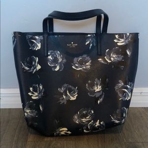 Reversible kate spade night rose tote